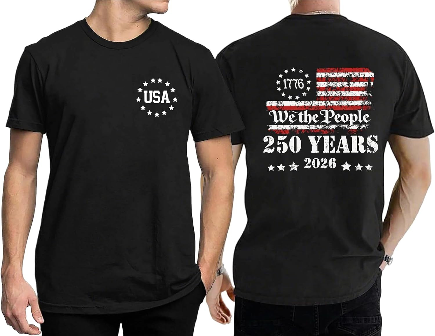 250th Anniversary USA Shirts for Men Shirt American Flag Graphic