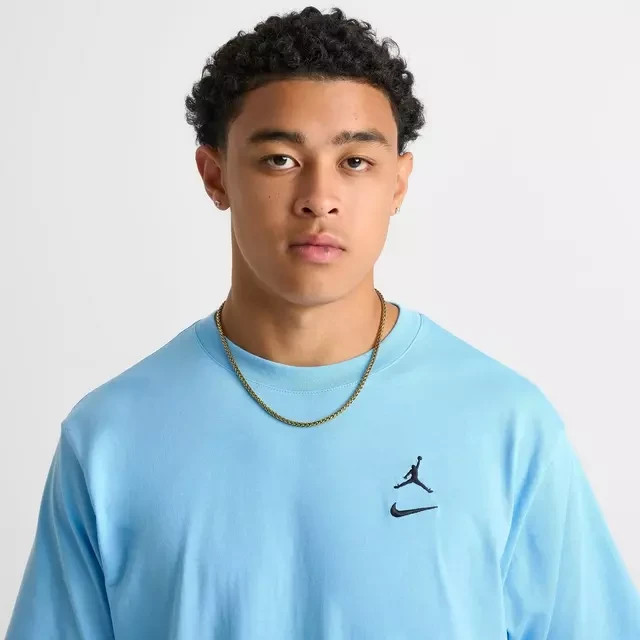 Men&rsquo;s Jordan Brooklyn Swoosh Logo T-Shirt – Blue Chill Black II2337-497