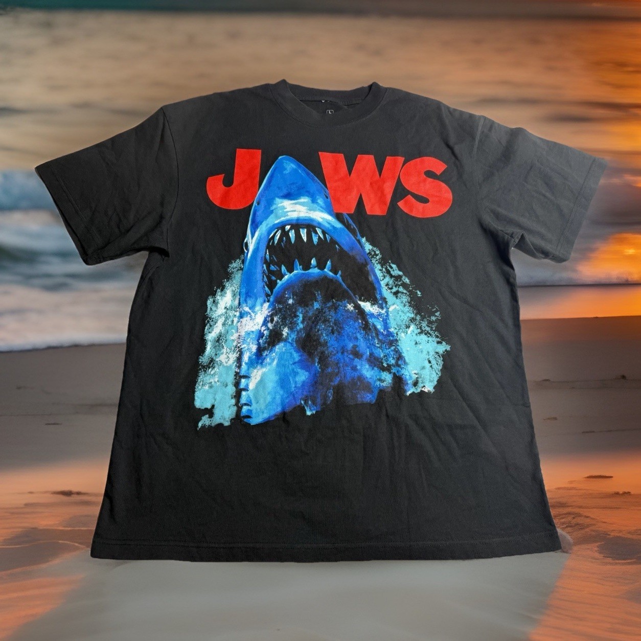 Jaws Ripple Junction Universal Heavyweight SS Black Shirt Movie Sz L B87