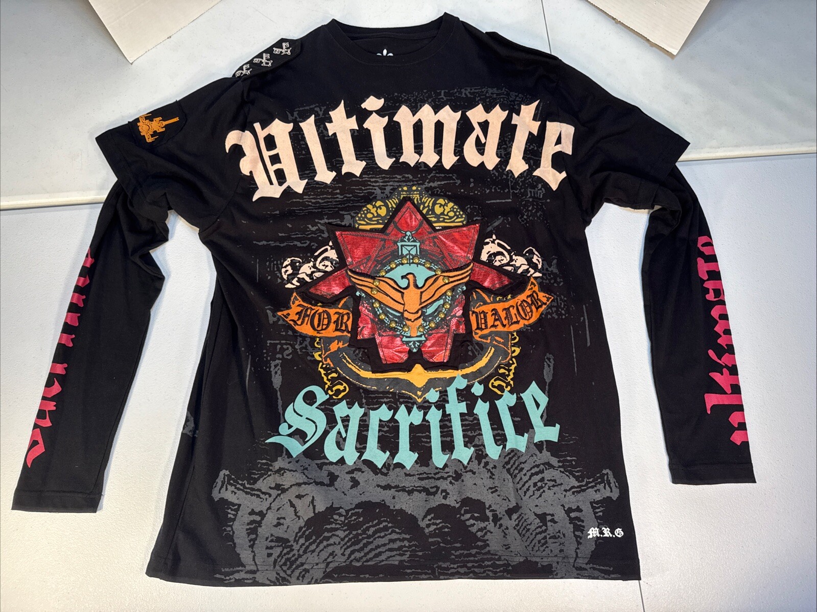 MRG Made Right Genuine 2XL Long Sleeve T-Shirt Ultimate Sacrifice Shoulder Tabs