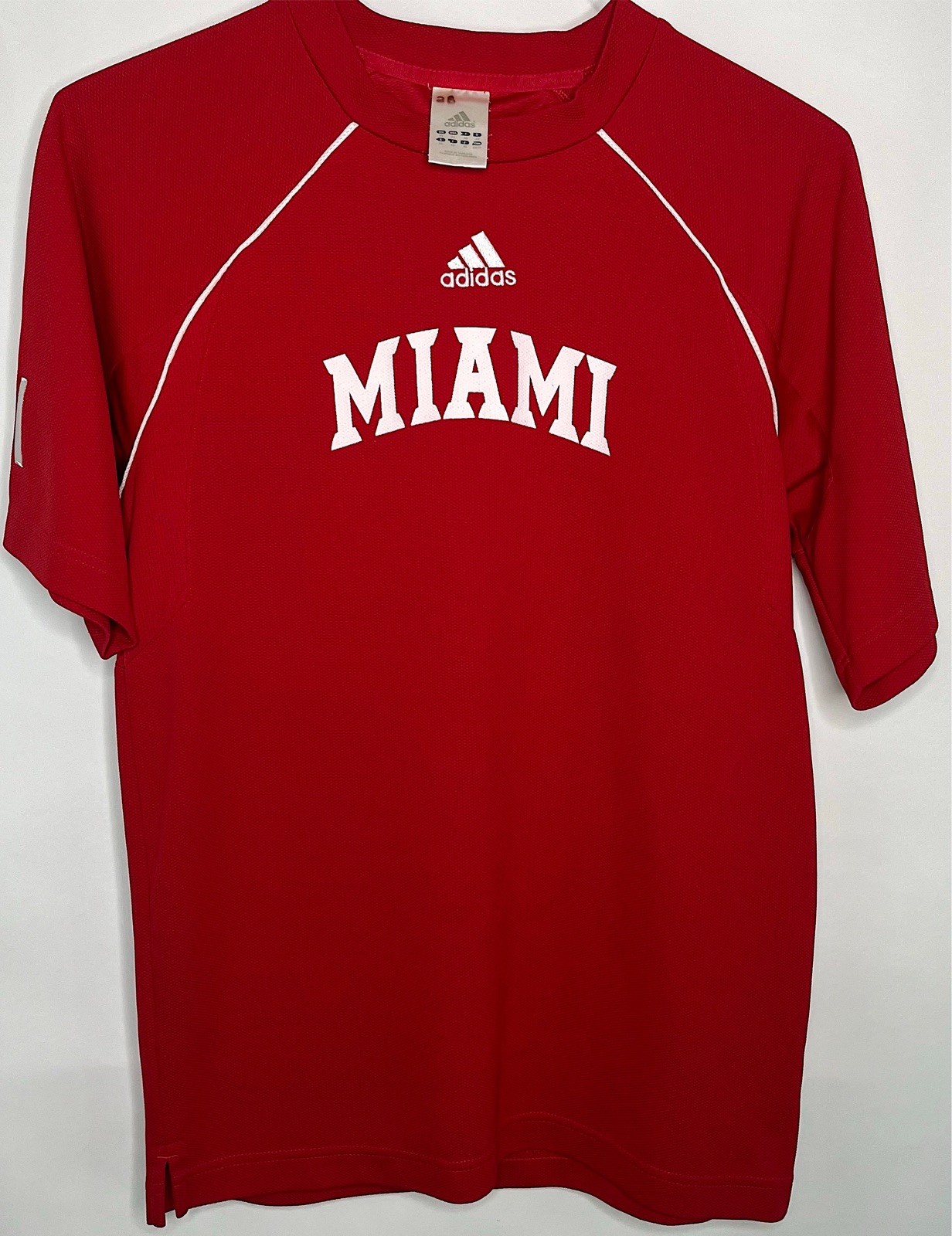 NCAA Miami Redhawks Shirt Adidas Red Adult Size XSmall Short Sleeve Red T Shirt
