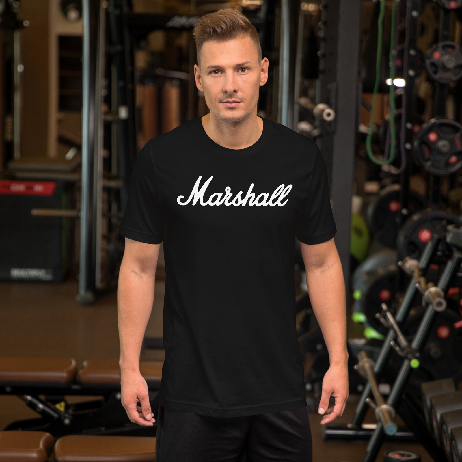 MARSHALL AMPLIFICATION LOGO T-SHIRT Music Amps Cabs Guitar Speakers Tee S-5XL