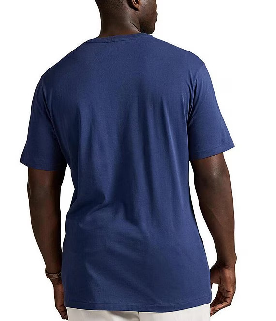 POLO RALPH LAUREN MEN&rsquo;S S/S V-NECK T-SHIRT~DEEP BLUE~2XL TALL~NWT