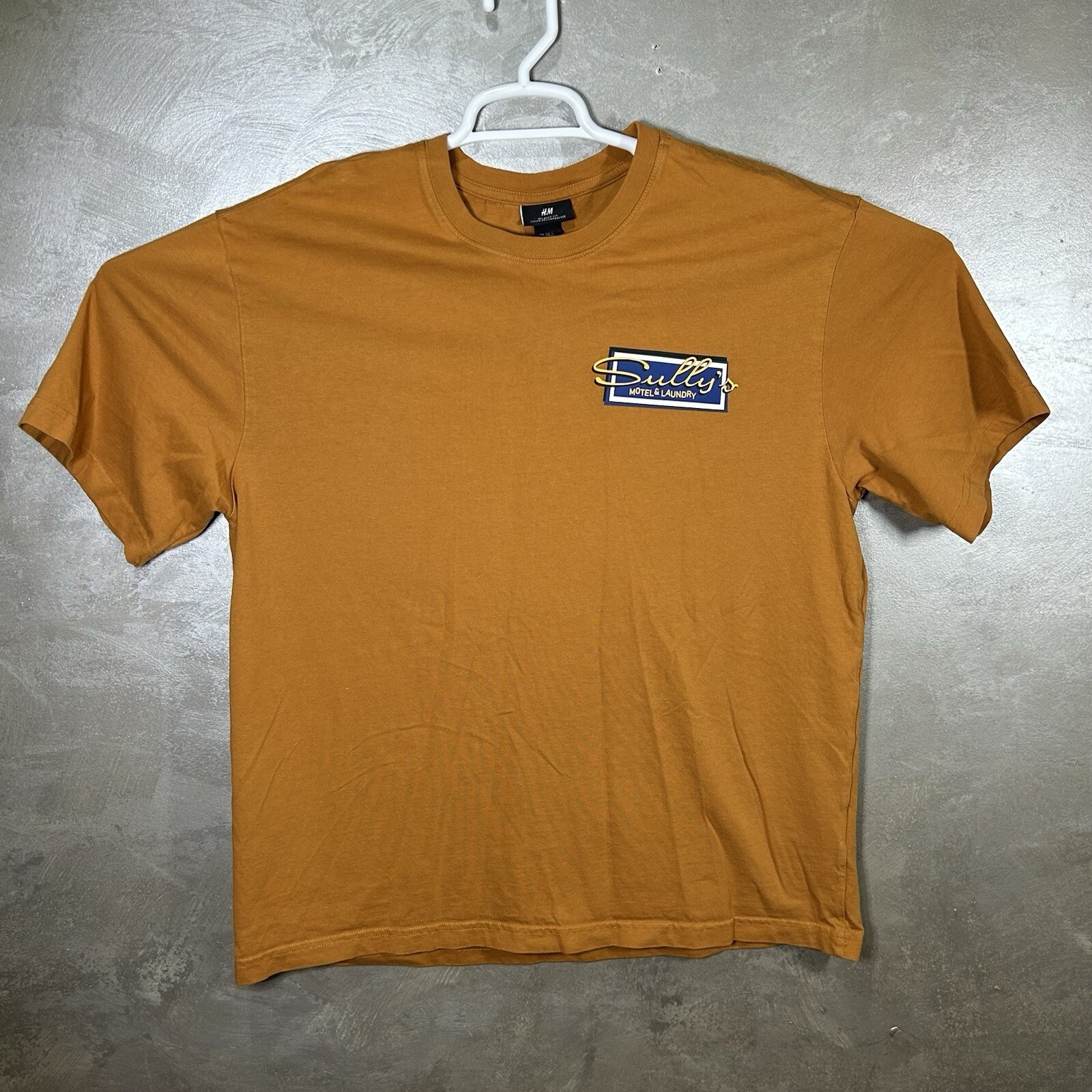 H&M Sully&rsquo;s Motel & Laundry Diner Graphic T-Shirt Retro Mens Large Orange EUC