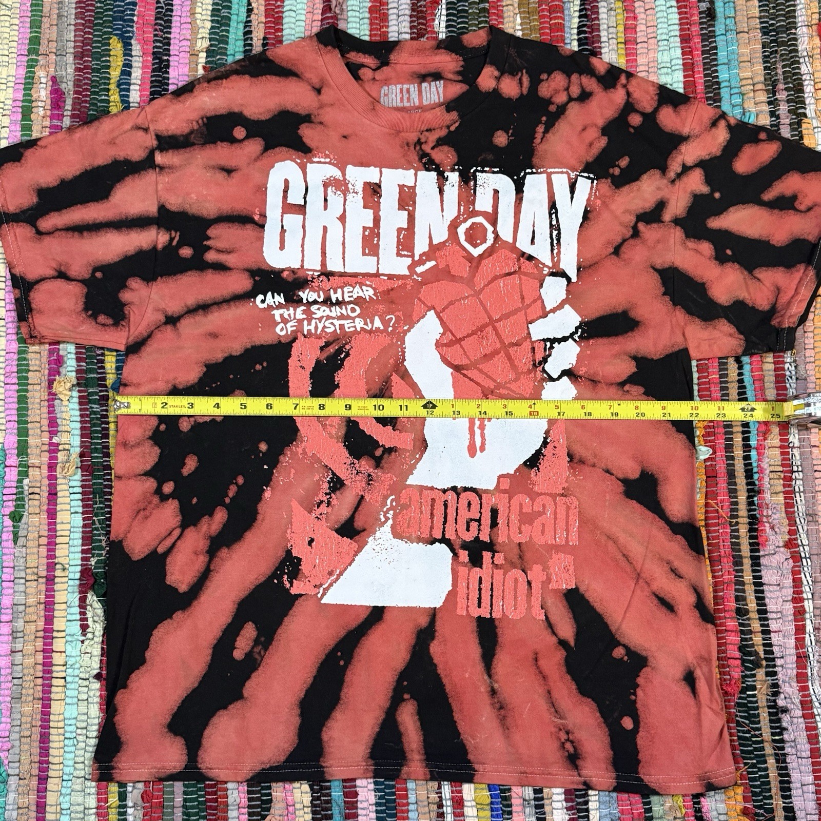 Green Day American Idiot Tie Dye T-Shirt Red Black NWT Large