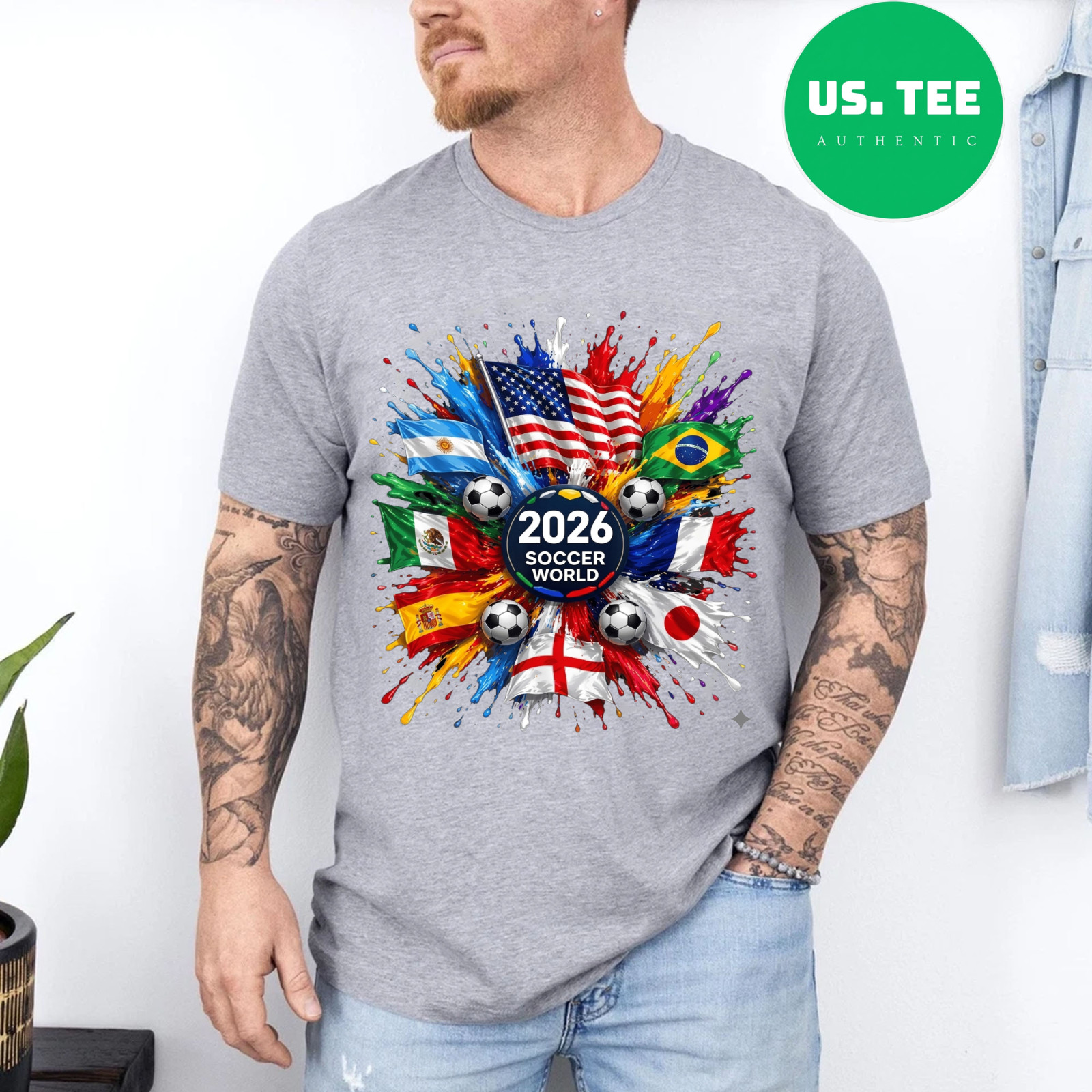 World Soccer 2026 Shirt, 2026 Cup USA Canada Mexico Adults Tshirt,Soccer Fan Tee
