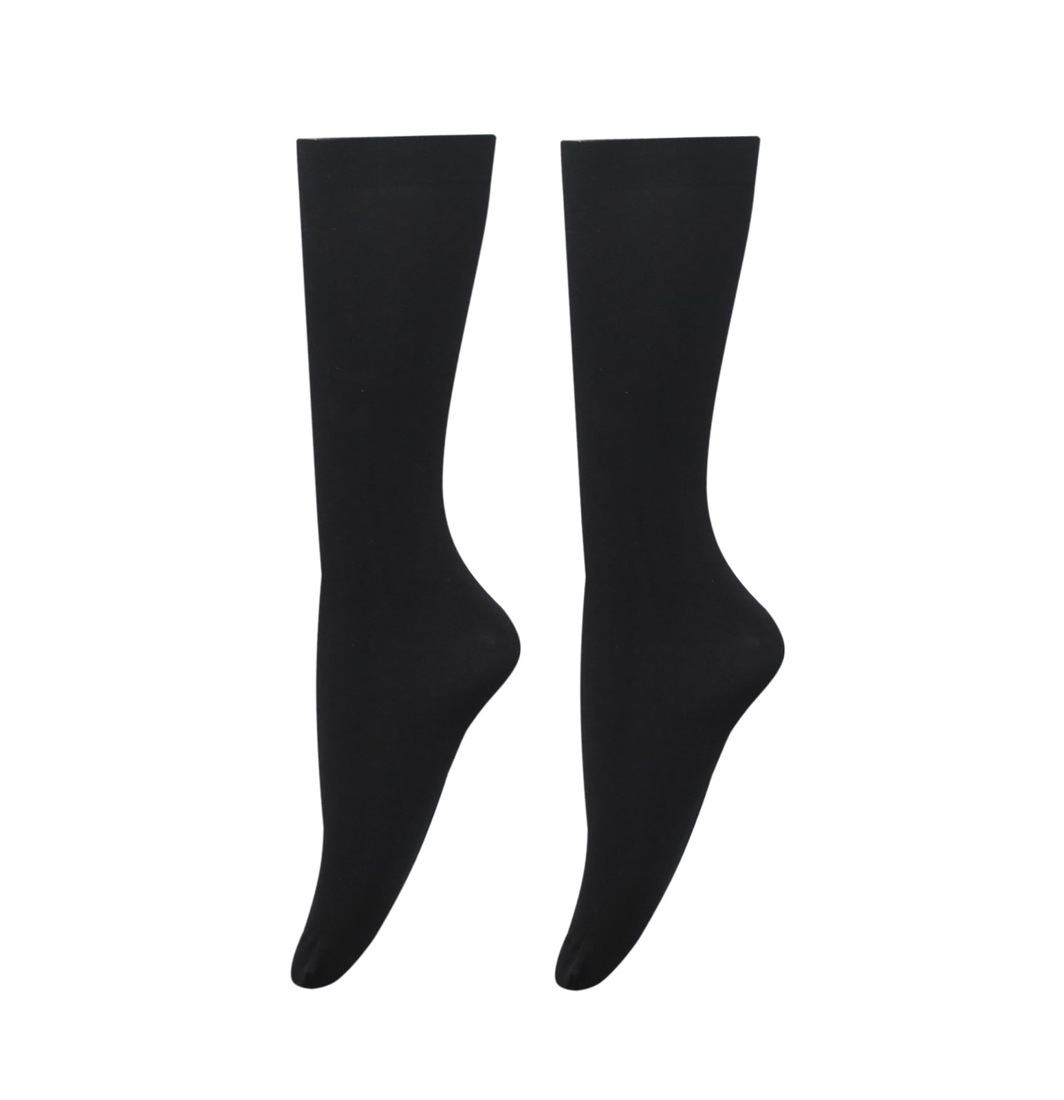 Women&rsquo;s Opaque Stretchy Nylon Knee High Stockings Trouser Socks (Black)
