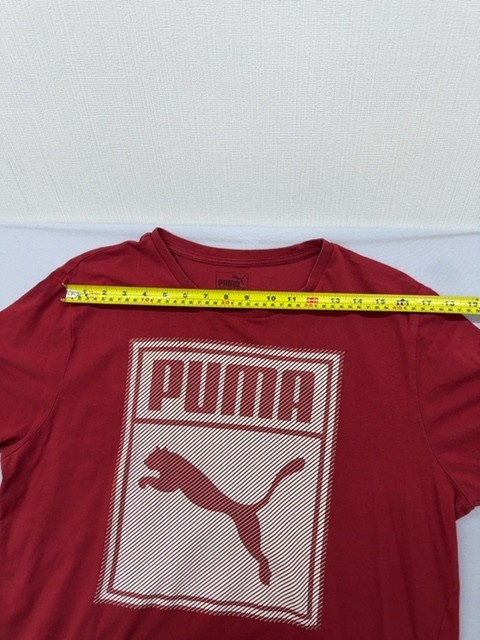 Puma Mens T-Shirt Red Short Sleeve Crew Neck Size L