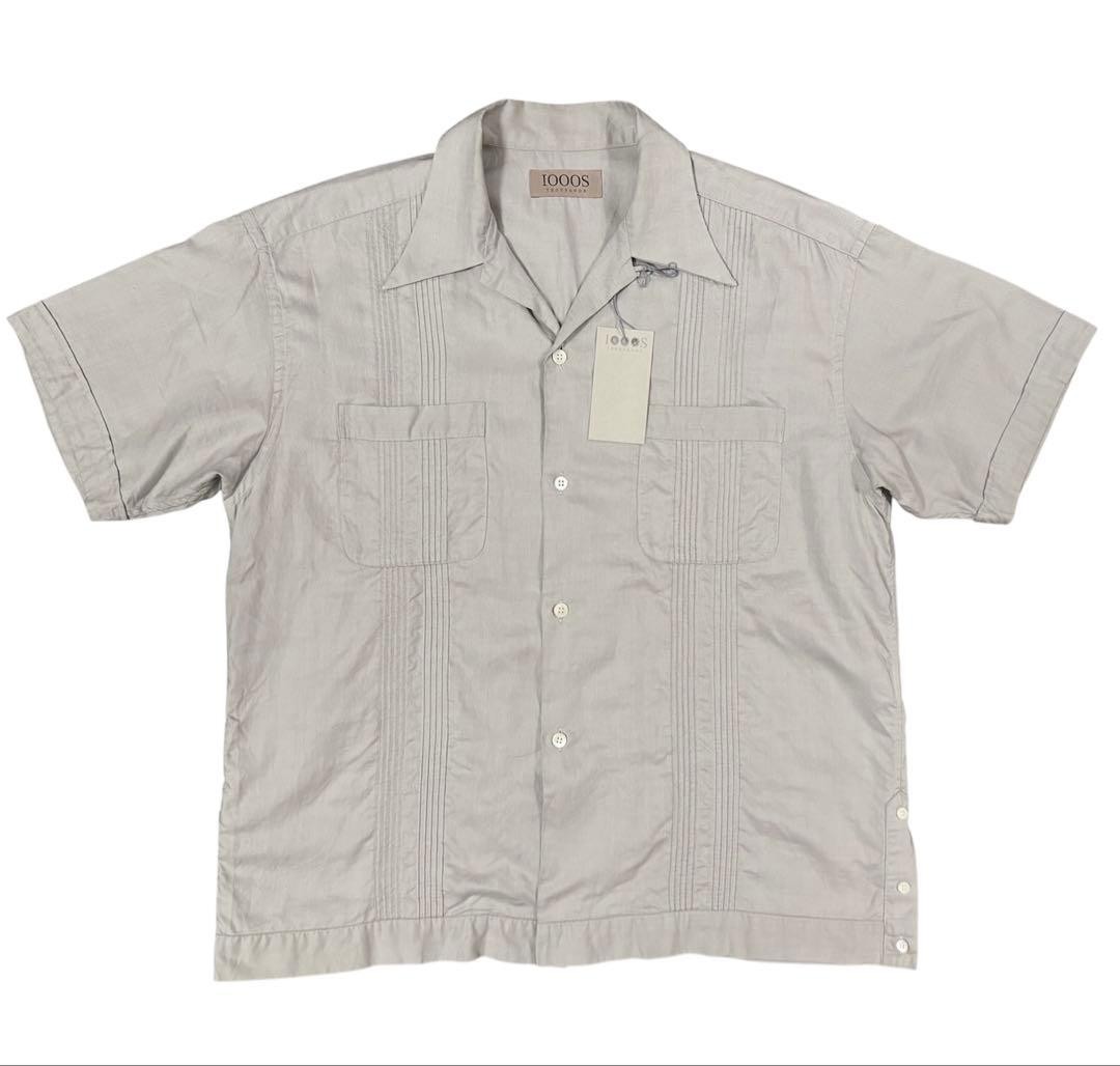 PHIGVEL 1000s Thousands Gray Short Sleeve Tropical Shirt M