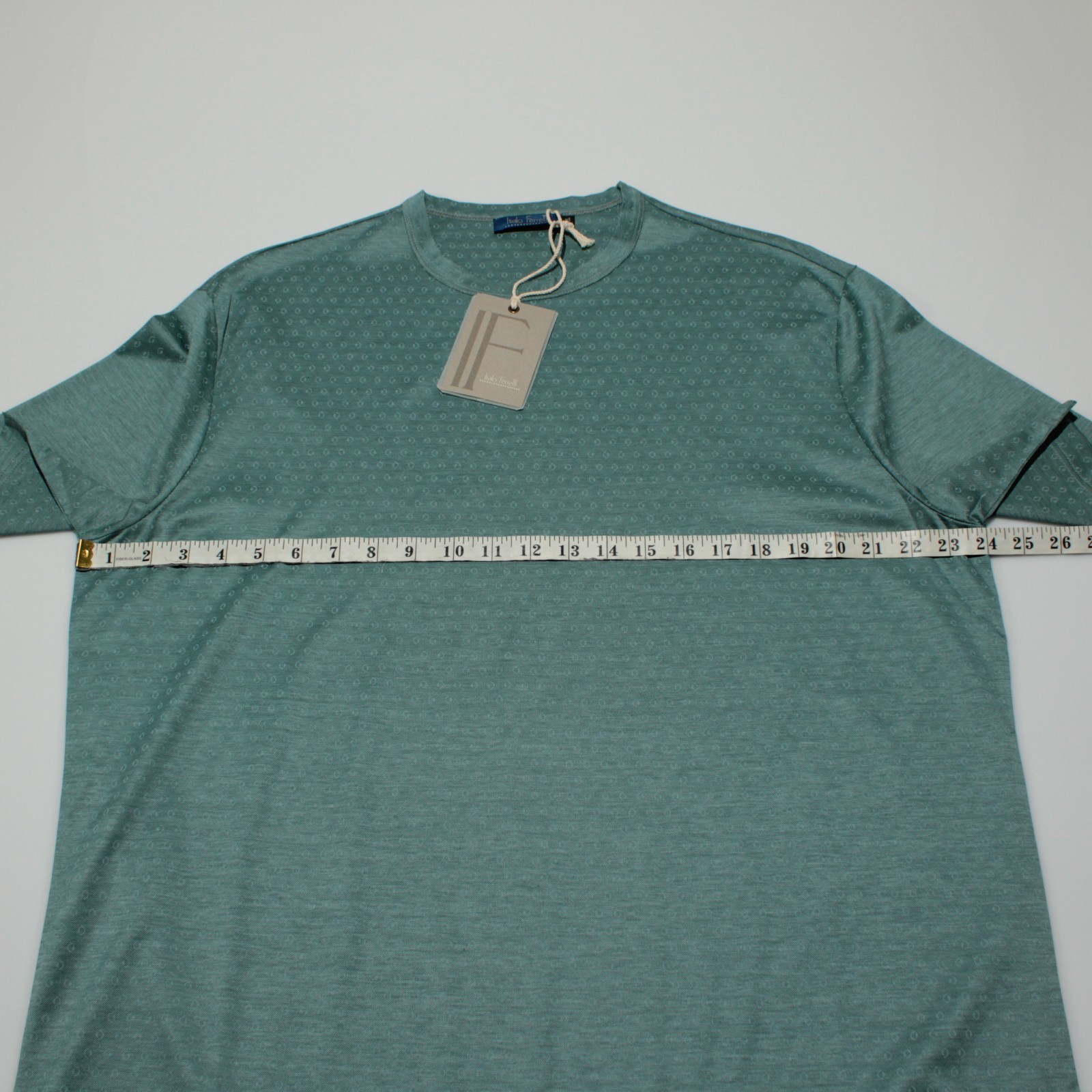 Italo Ferretti NWT Short Sleeve Crew Neck T-Shirt Size XL in Green 100% Cotton