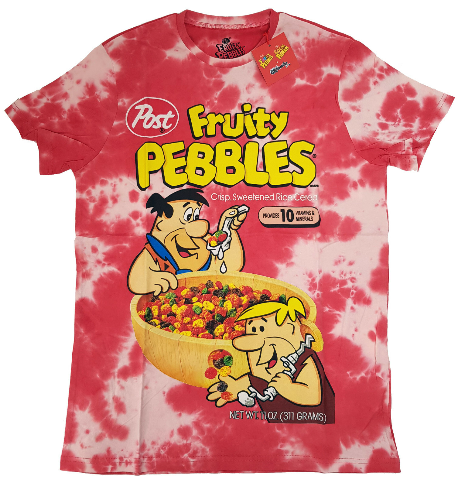 Cakeworthy x Fruity Pebbles Cereal Tie-Dye Short Sleeve T-Shirt Top Flintstones