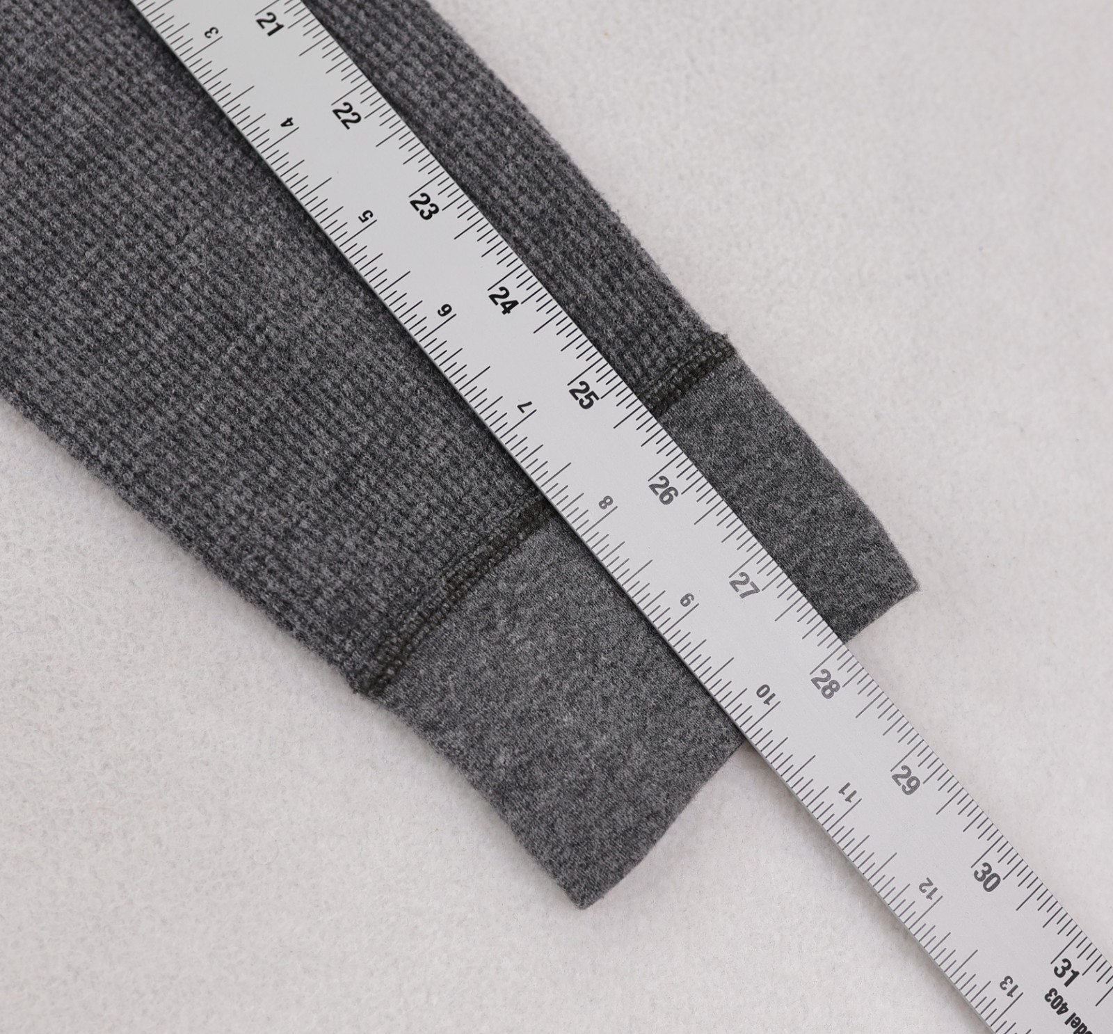 Wallace & Barnes Waffle Henley Shirt Men&rsquo;s Medium Tall Gray Thermal Long Sleeve