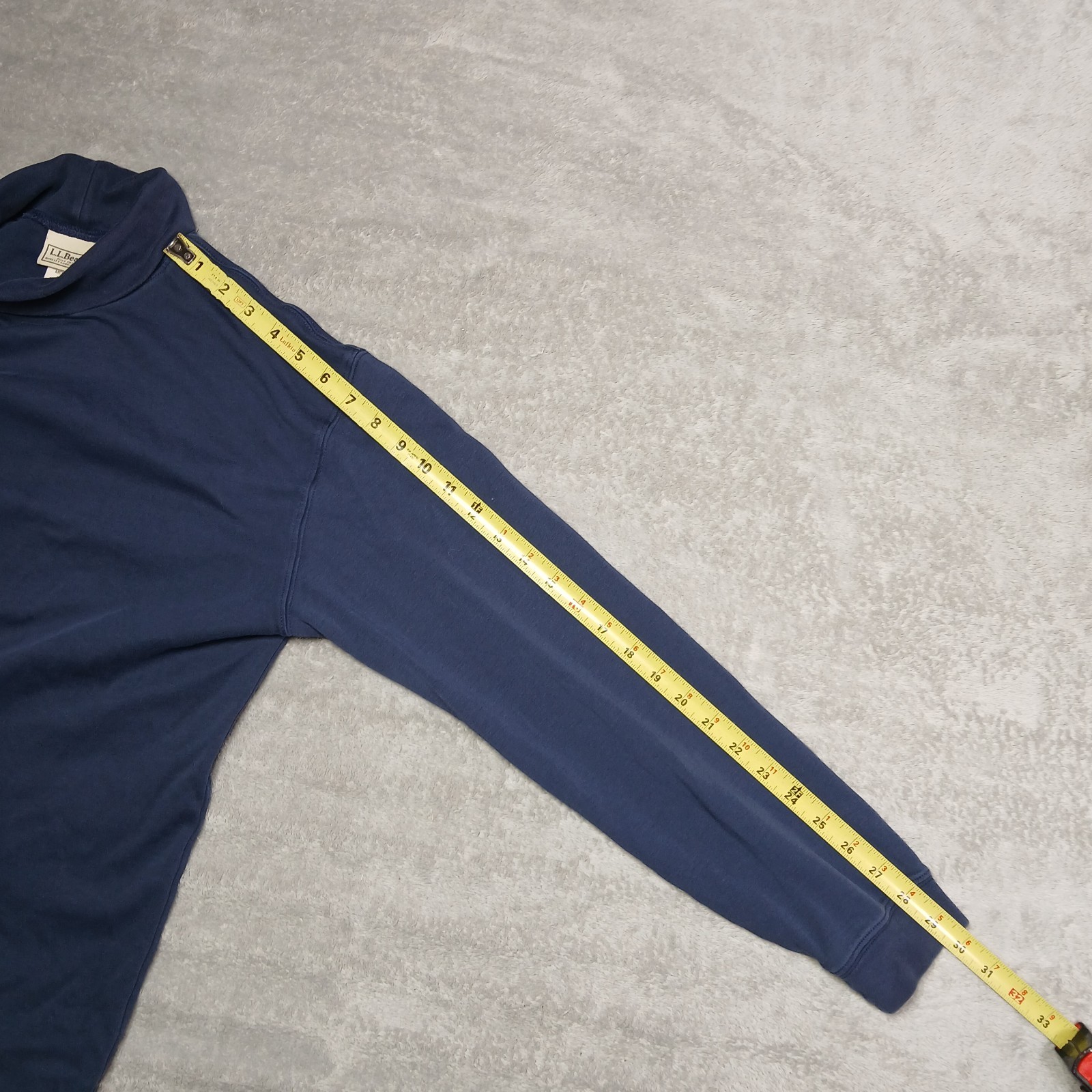 LL Bean Men LT Large Tall Solid Navy Blue Cotton Stretch Turtleneck Top Gorpcore