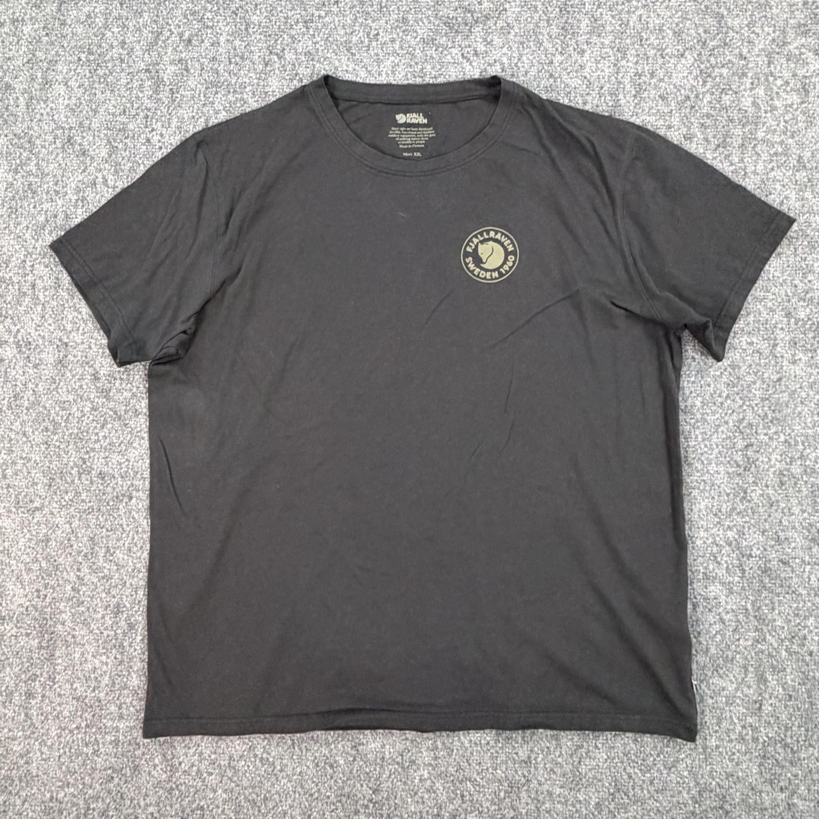 Fjallraven Shirt Mens 2XL Black Sweden Graphic Outdoor Tee T-Shirt 1960 Logo