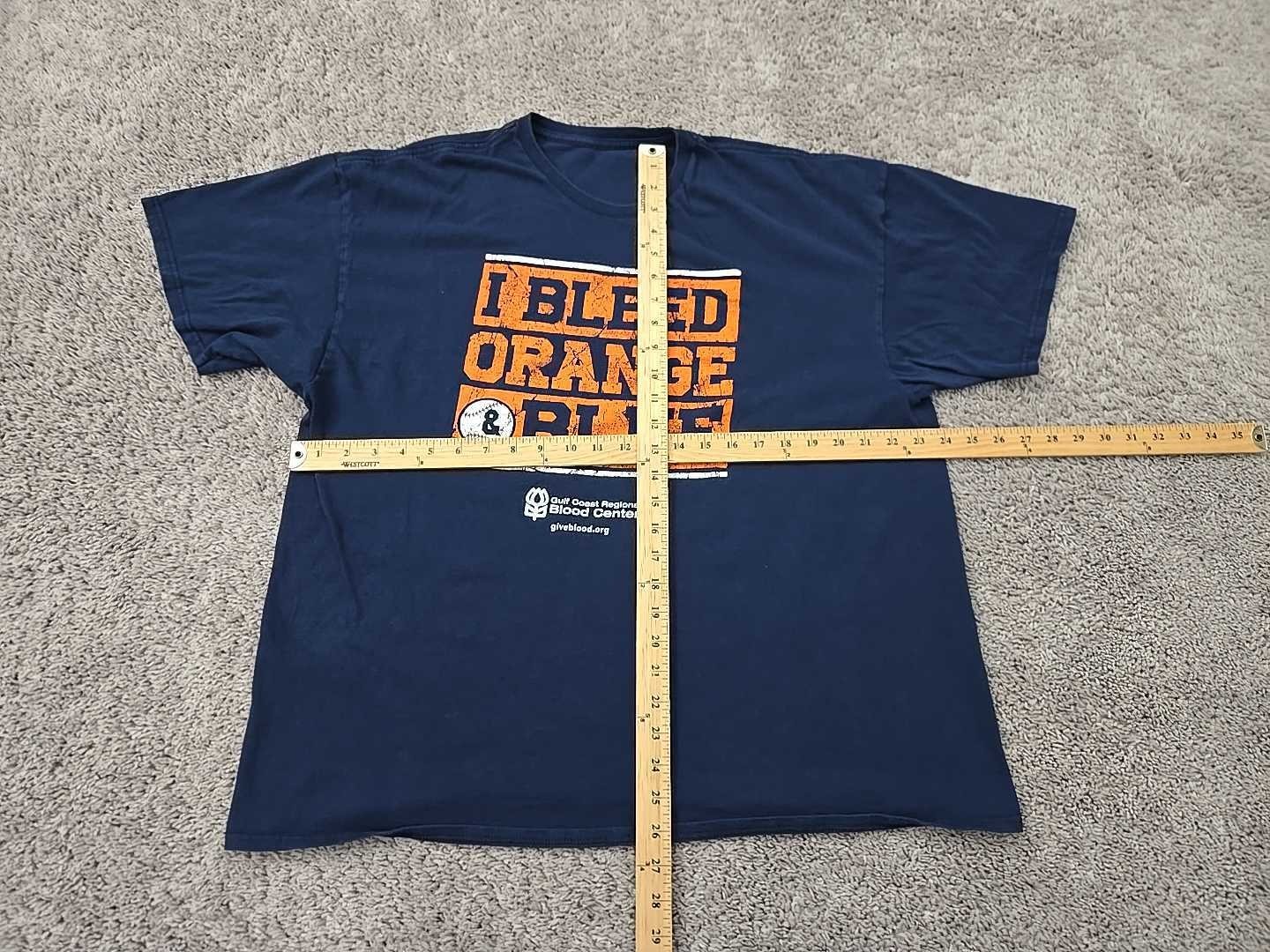 Gulf Coast Regional Blood Center T Shirt Men XL « I Bleed Orange&Blue » Give blood