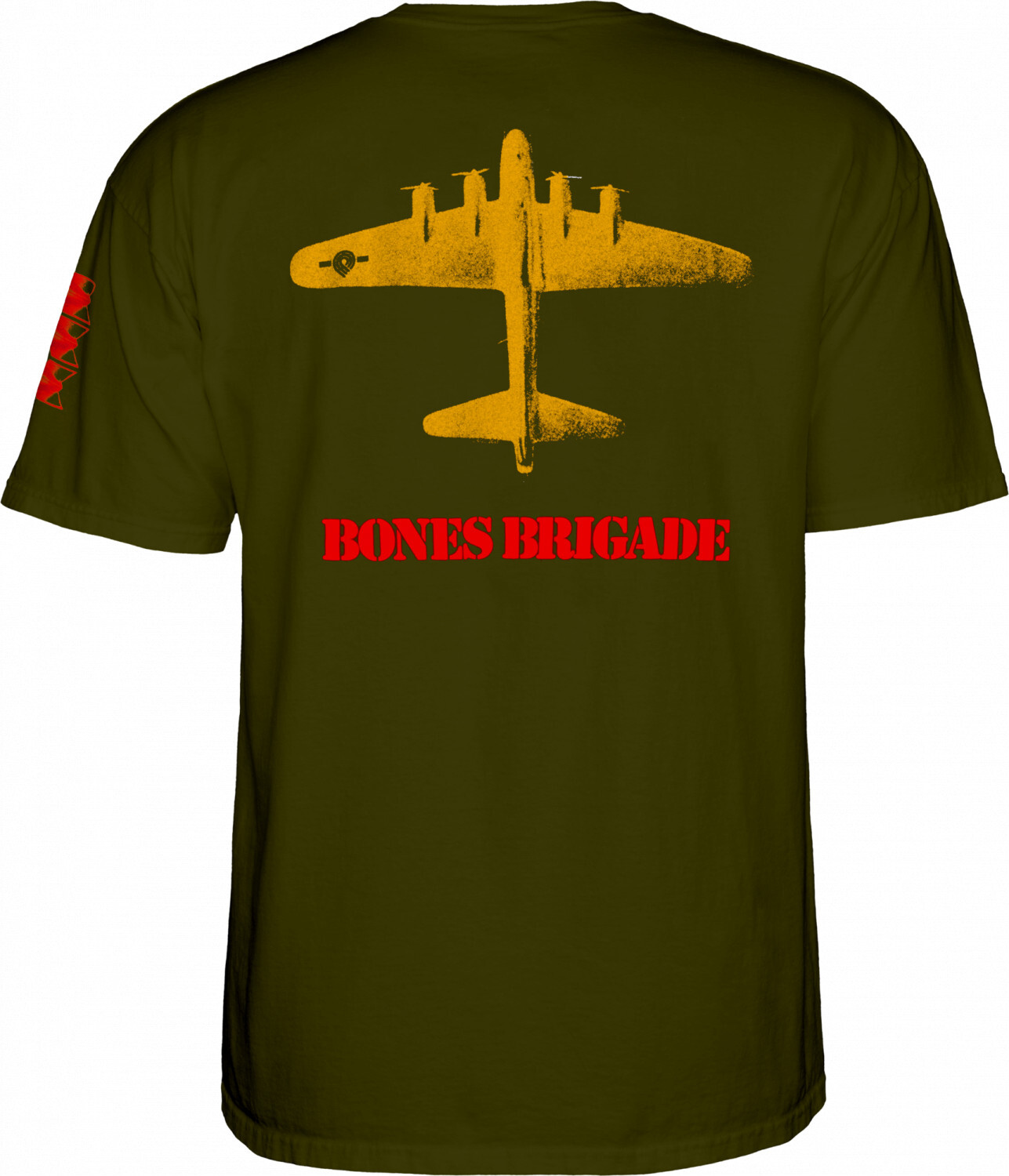 Powell Peralta BONES BRIGADE BOMBER Skateboard T Shirt MILITARY GREEN