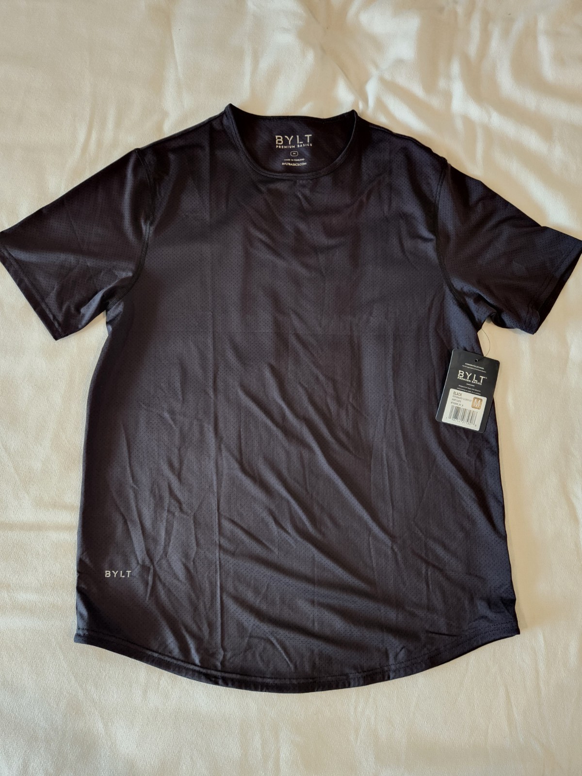 NWT BYLT Premium Basics Drop Cut Performance + 2.0 Men&rsquo;s M Black Short Sleeve
