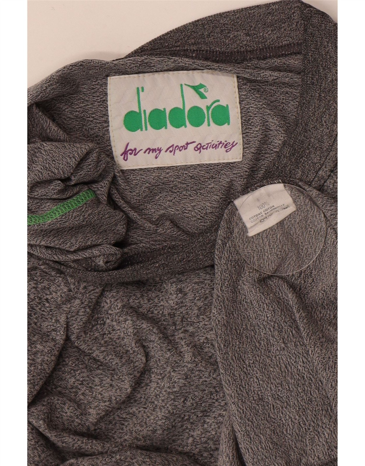 Diadora Mens Graphic T-Shirt Top Large Grey Flecked Cotton BK02