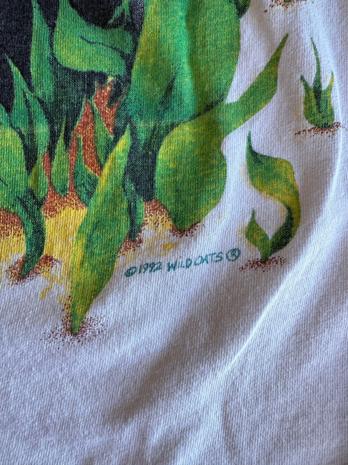 Vtg Wild Oats Shirt Tshirt Tee Jungle AOP XL Made USA Animal Single Stitch