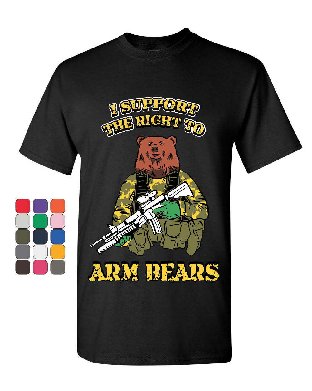 I Support the Right to Arm Bears 2nd Amendment T-Shirt Militia Mens Tee Shirt