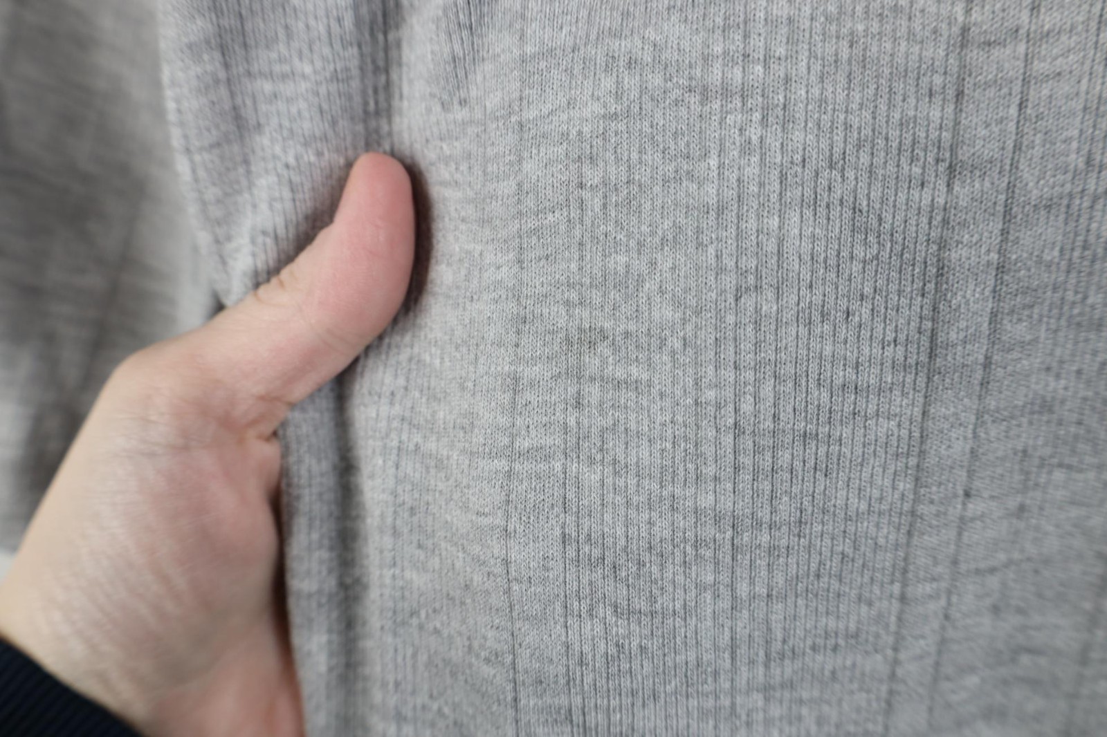 Vintage 90s Streetwear Mens Medium Blank Striped Ribbed Knit Henley T-Shirt Gray