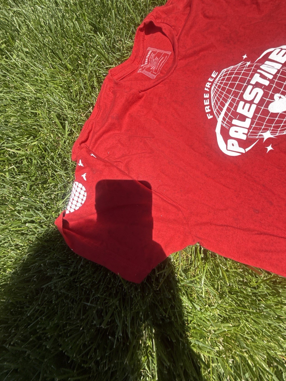 Wear The Peace Unisex Adult Heavy Tee Red Palestine *flaw