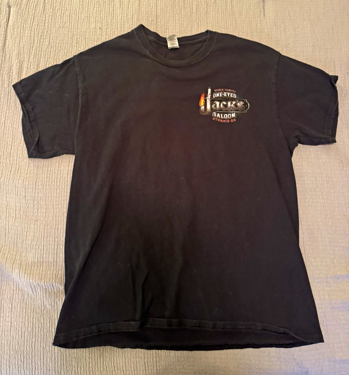 One-Eyed Jacks Saloon Sturgis SD Black Double-Sided Graphic Tee Men&rsquo;s L