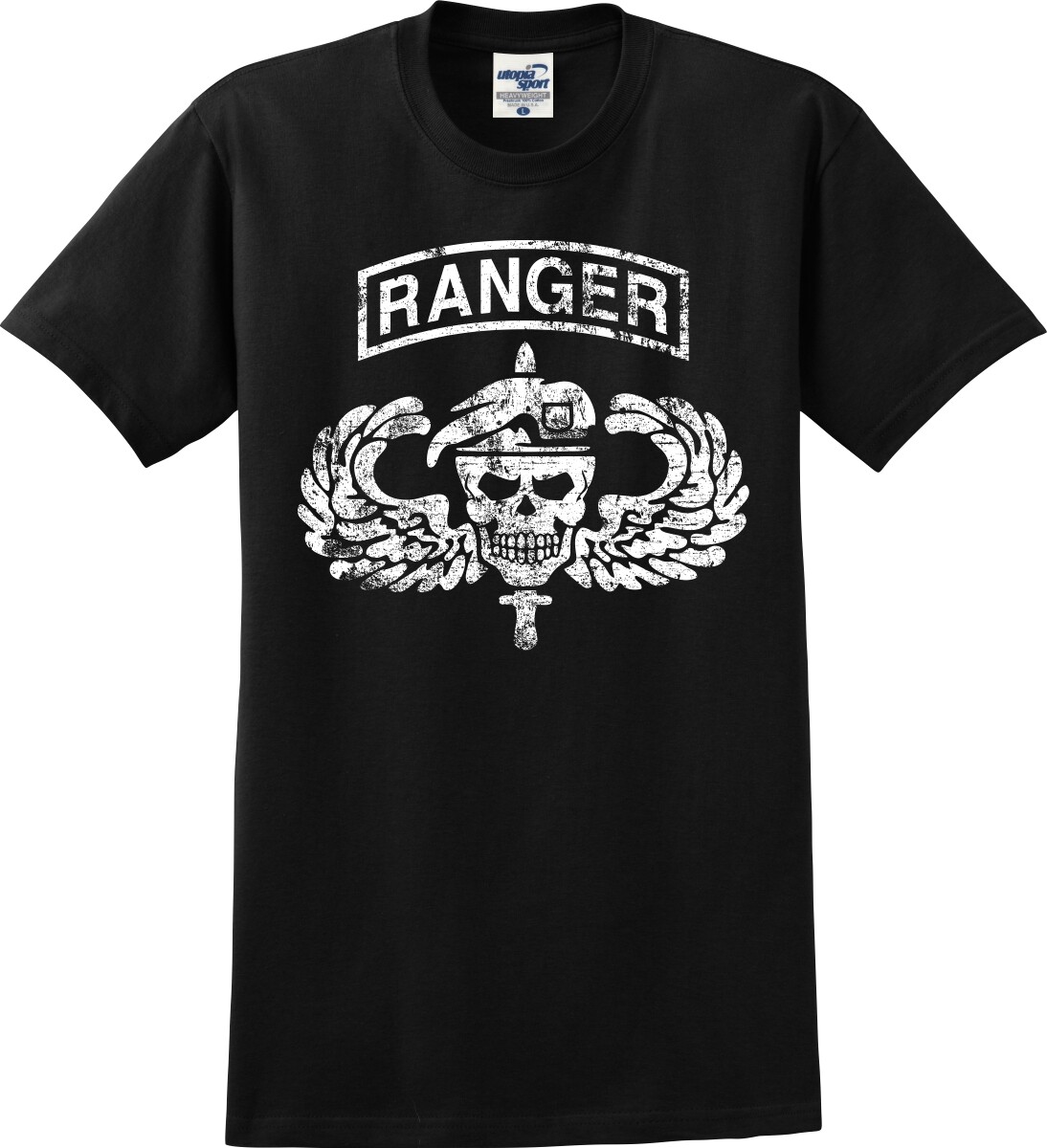 Army Ranger Skull and Knife Distressed Unisex T-Shirt (S-5X)