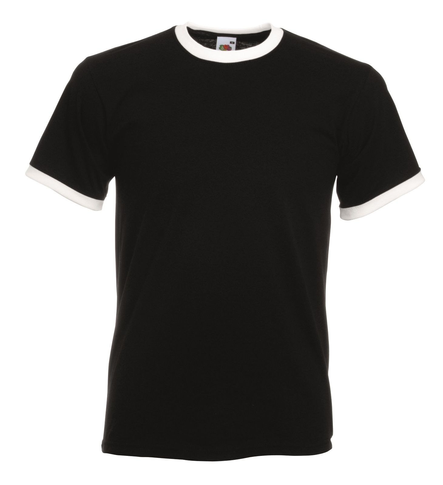 Fruit of the Loom Short Sleeve Cotton Contrast Collar Hoops Ringer Tee T-Shirt