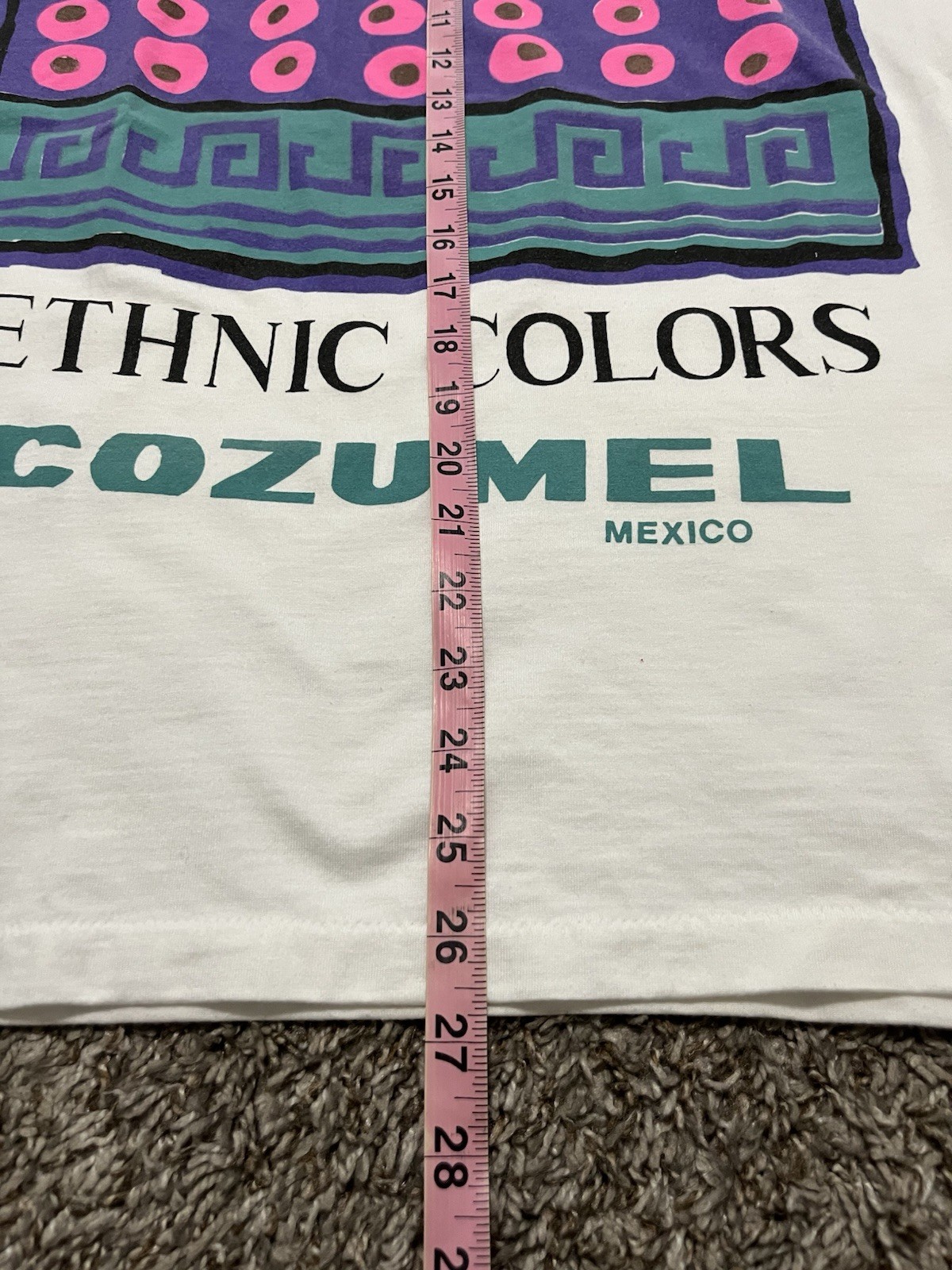 Vintage 90’s Single Stitch Ethnic Colors Cozumel Aztec Design T Shirt Sz Large