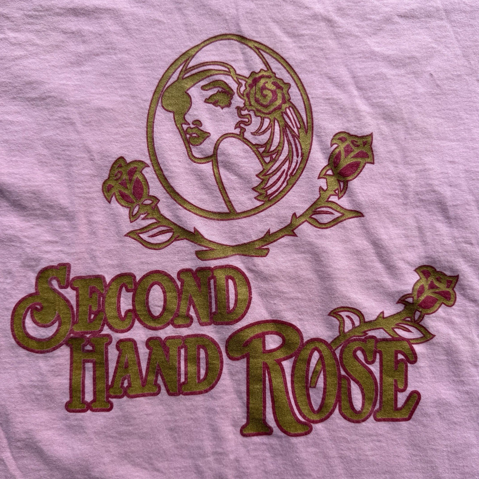 Vintage 90s Fruit Loom Second Hand Rose Mens M Shirt Pink USA Single Stitch