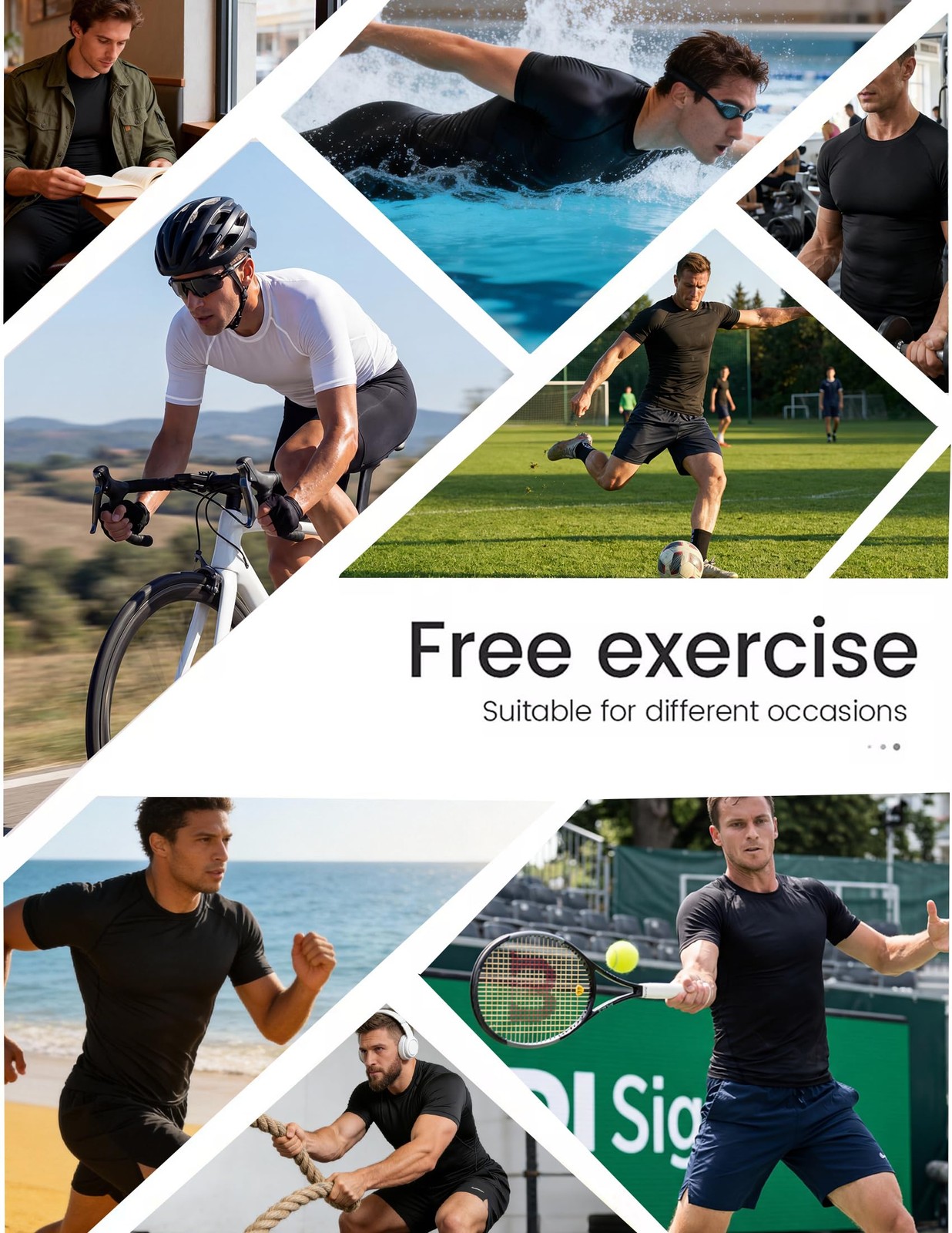 4 Pack Men&rsquo;s Compression Shirts Short Sleeve Cool Dry Workout TShirt Undershi…