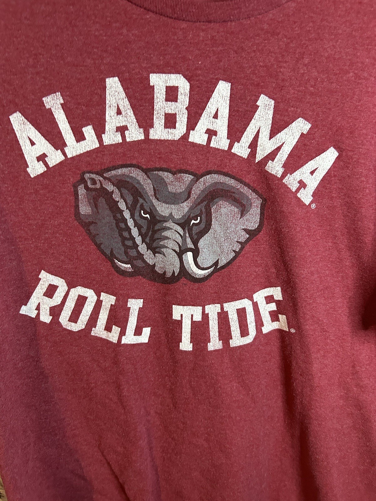 Alabama Crimson Tide Shirt Men Med Maroon Graphic Cotton Blend Short Sleeve
