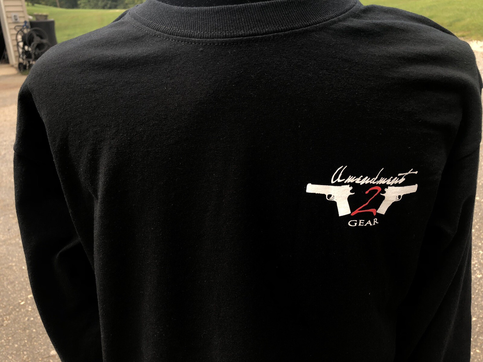 Gun Rights 2nd Amendment Mens Lg Sleeve A Well Regulated Militia Black T-Shirt