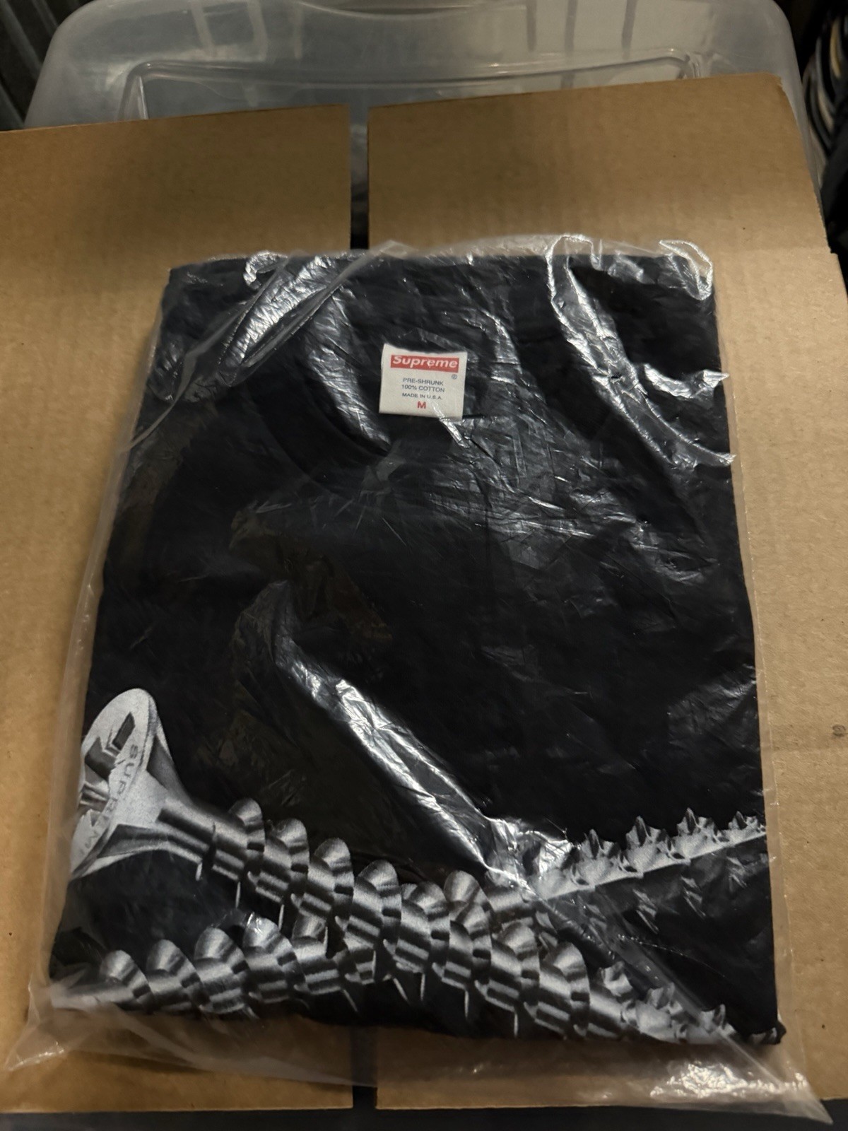 Supreme Screw Tee Black Size Medium T-Shirt Tee FW16