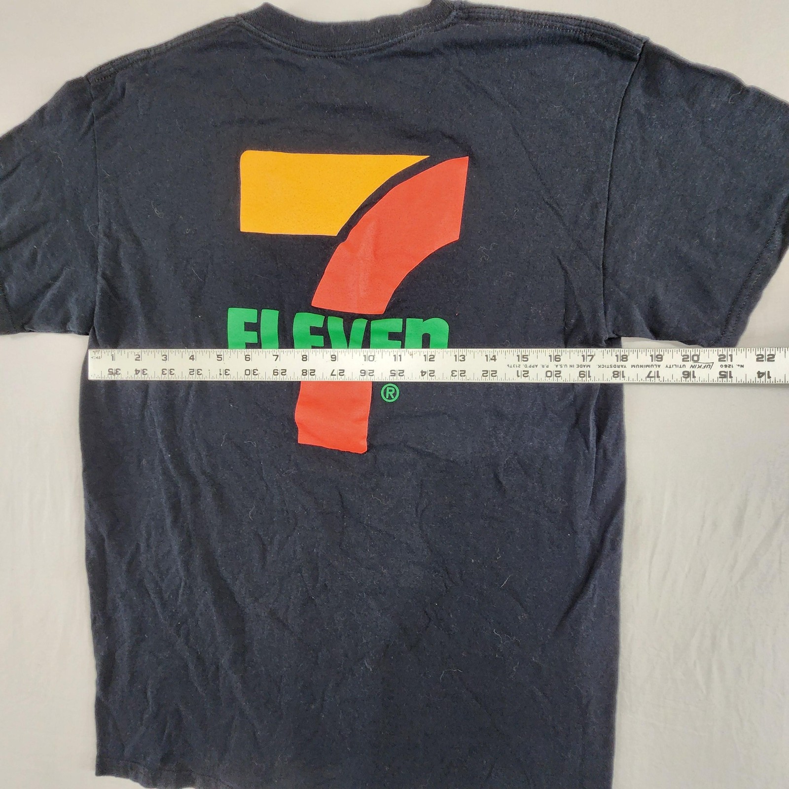 7-Eleven Shirt Mens Medium Black Graphic Tee T-Shirt 2021 Double Sided Cotton