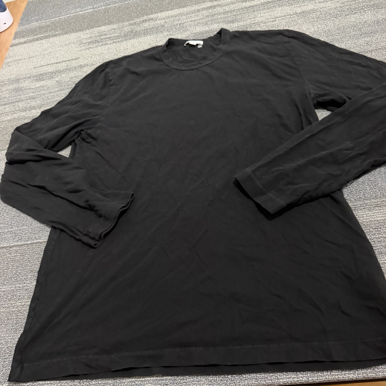 Standard James Perse Shirt Mens 3 Large Black Cotton Long Sleeve Crew USA Made