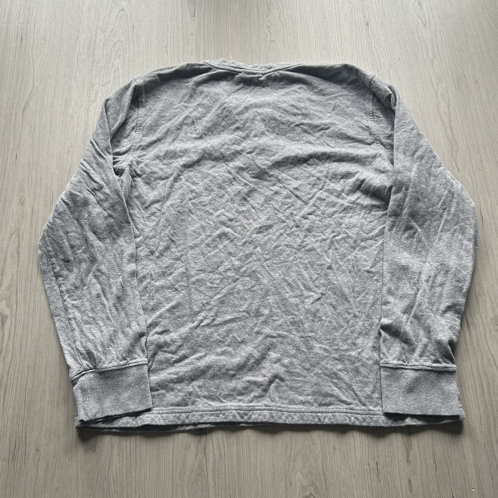 Brooks Brothers Henley Shirt Mens XL Gray Red Fleece Long Sleeve Cotton Preppy