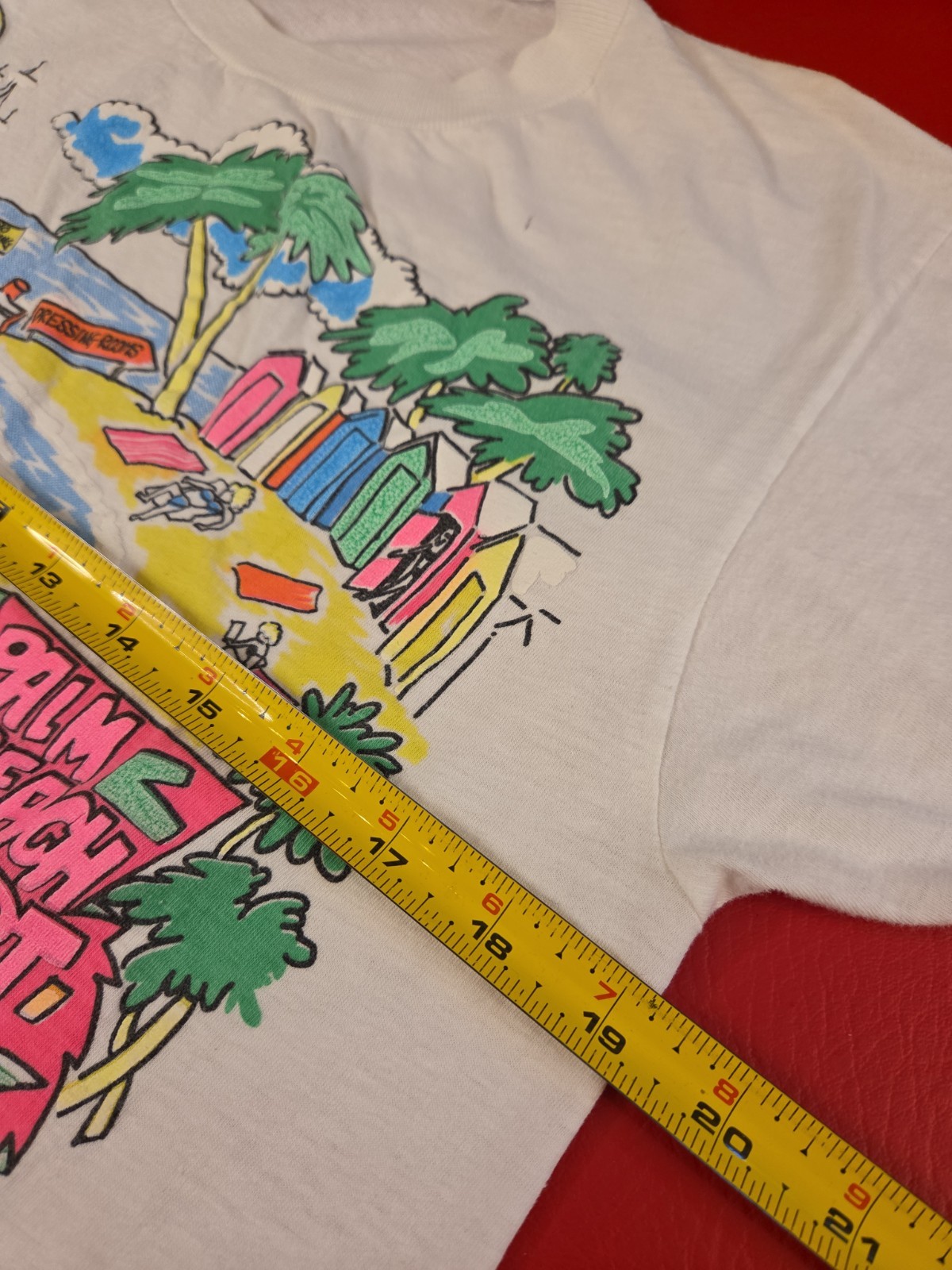 1980’s Palm Beach Resort Single Stitch T-Shirt Neon Colors Florida Sz S/M