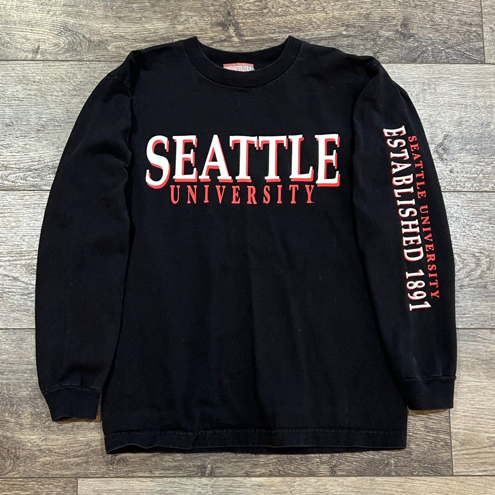 Vintage 90s Seattle University Redhawks Long Sleeve Shirt Made in USA – Medium