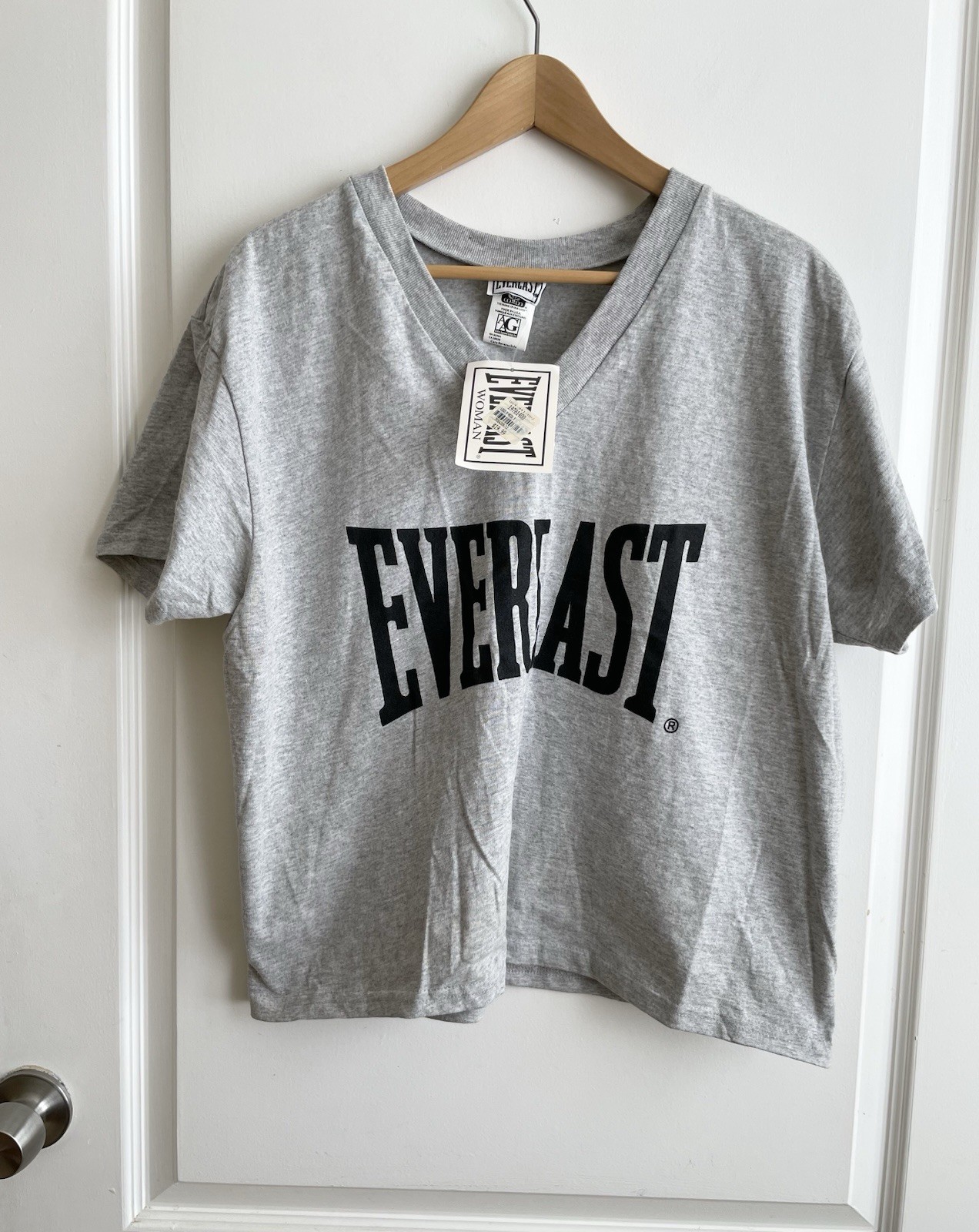 Vintage Everlast Boxy Cropped Tshirt 100% Cotton Boxing Workout Gym Deadstock