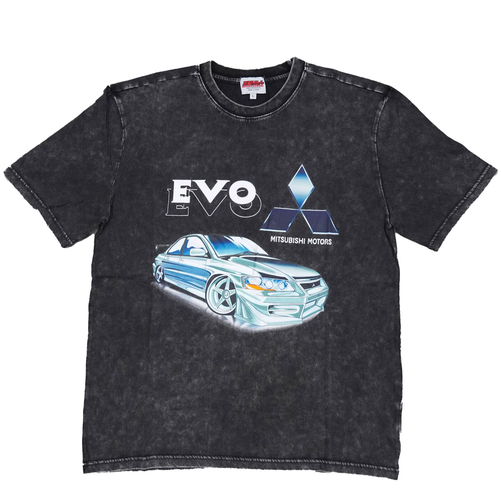 Vintage Acid Wash 250GSM Mad Engine Mits Evo Heavy Cotton Pre Shrunk T Shirt US