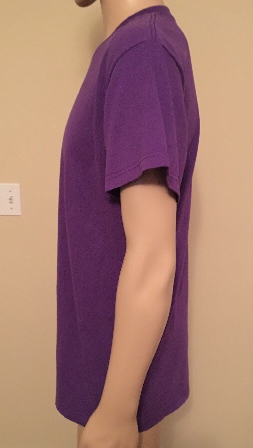 Vintage Fruit Of The Loom Best 50/50 Blank T Shirt Purple USA Made Size Large