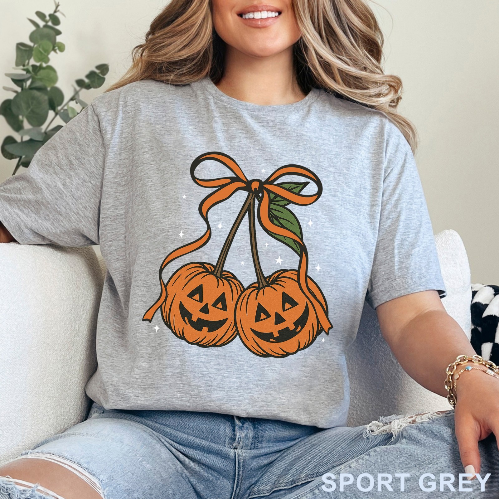 Pumpkin Cherries Autumn Girly Shirt, Halloween Pumpkin Shirt, Fall Theme, 203650