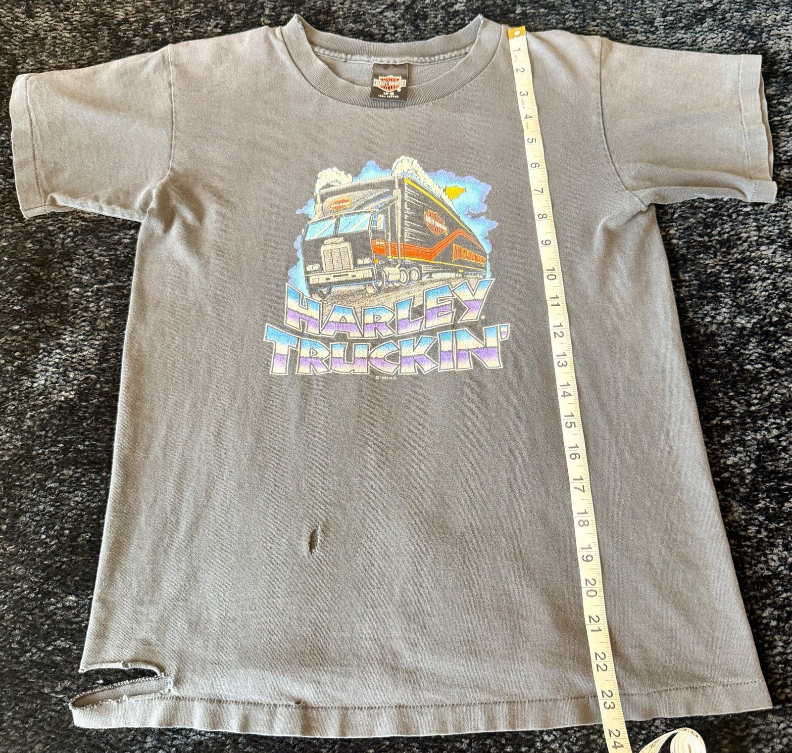 VINTAGE 90s Harley-Davidson Truckin T-Shirt Mens Small Distressed