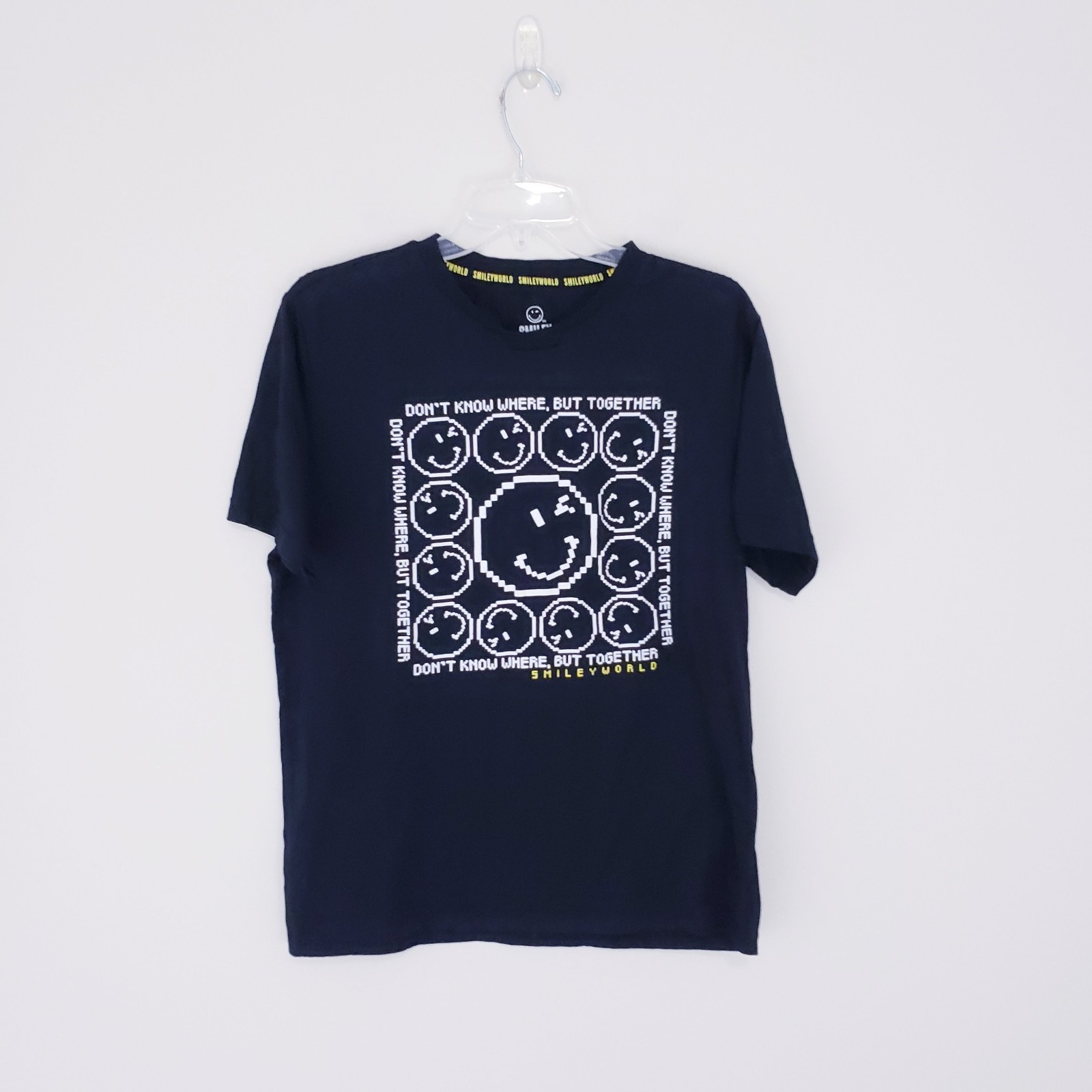 Smiley World Black Graphic T-Shirt Don&rsquo;t Know Where But Together Large Rare