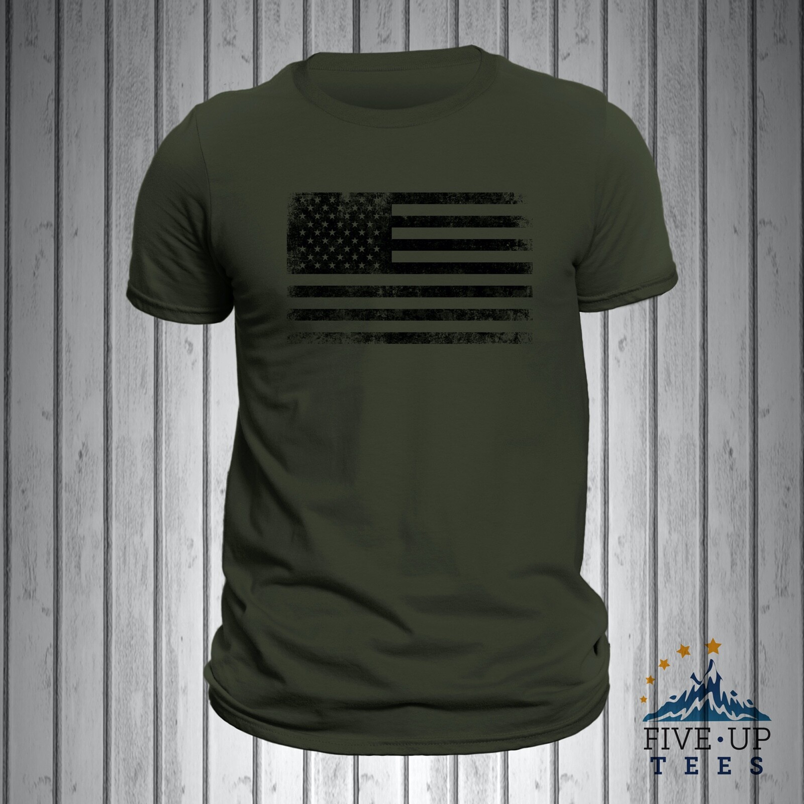 US Patriotic Black Distressed Flag Men&rsquo;s T-Shirt