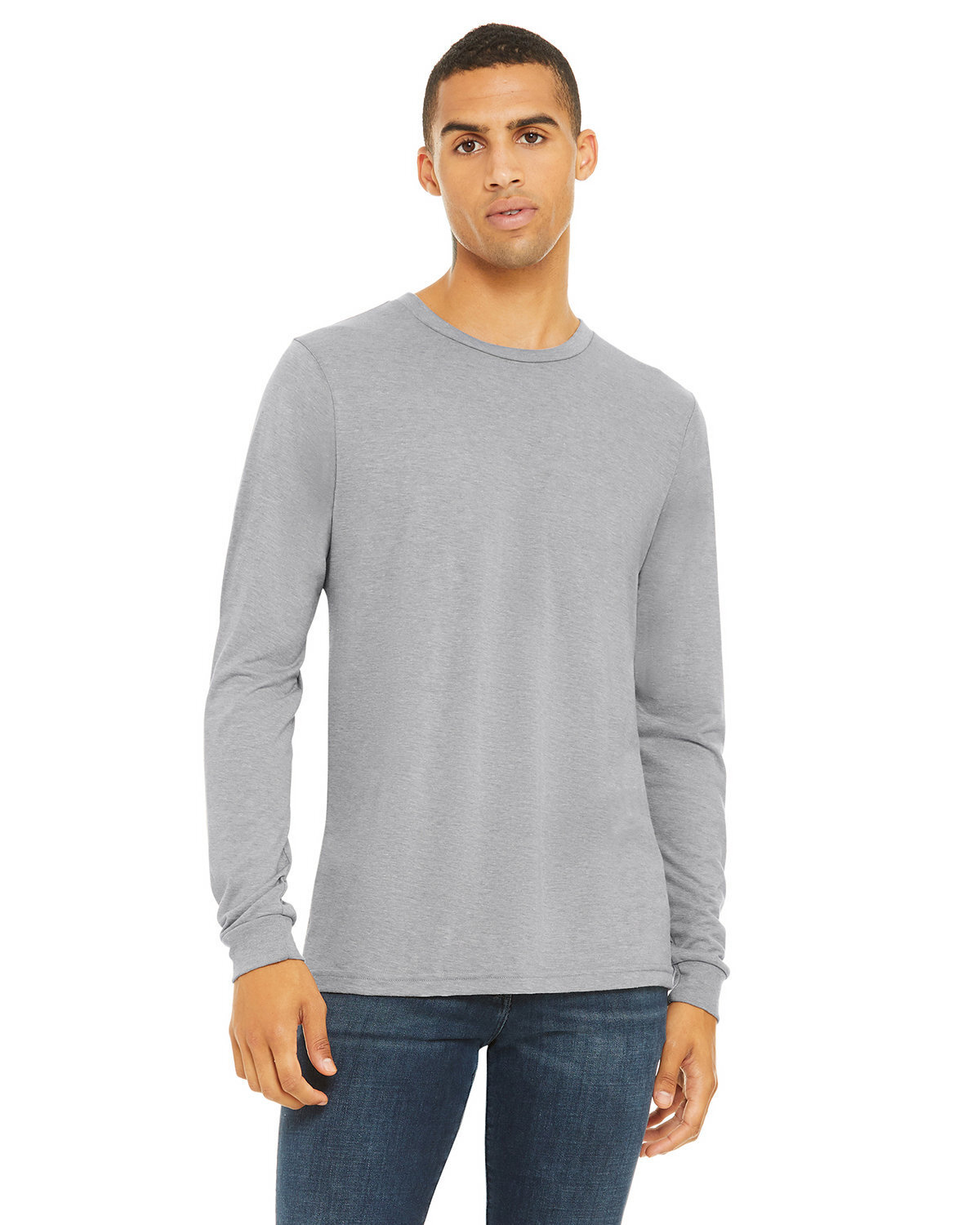 3 Pack Of Bella + Canvas 3513 Unisex Triblend T Shirt Long Sleeve Top T-Shirt