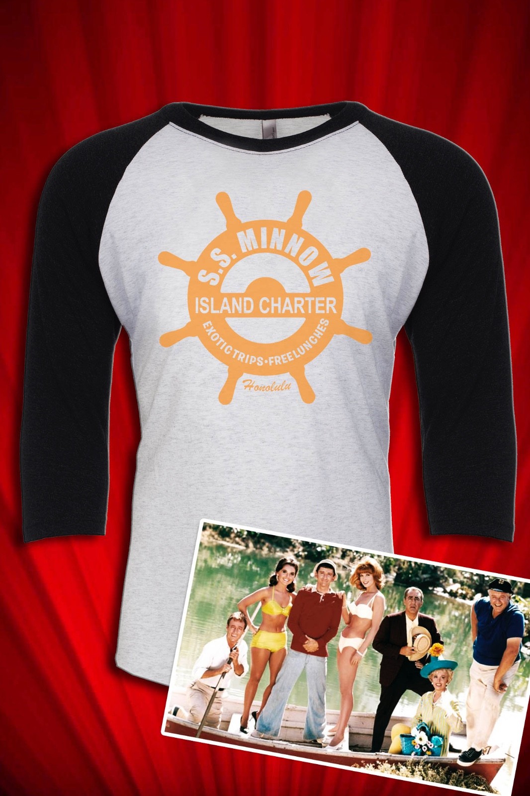 SS Minnow Gilligan&rsquo;s Island inspired Double Side Jersey T-SHIRT FREE SHIP USA