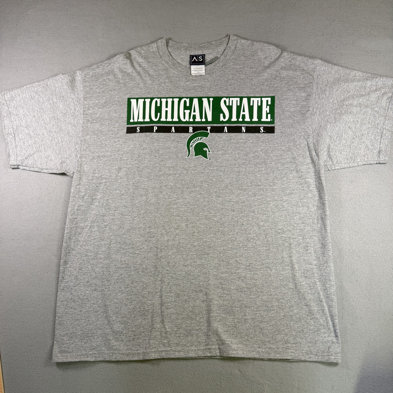 Michigan State T-Shirt Men&rsquo;s 2XL Gray Vintage Y2K MSU Spartans Spellout Logo